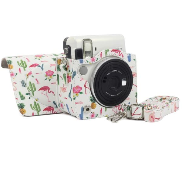 Flamingo Cactus Pattern PU Leather Protective Camera Case Bag For FUJIFILM Instax Mini70 Camera - Image 5