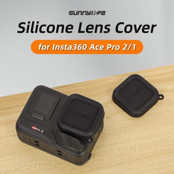 Insta360 Ace Pro 2 / 1 Sunnylife Silicone Lens Cap Protector Lens Cover (Black) - Image 2