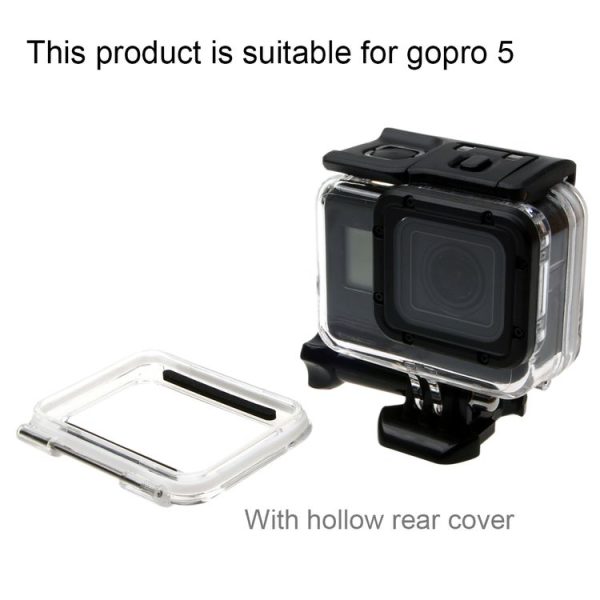 GoPro NEW HERO / HERO6 / 5 30m Waterproof Housing Protective Case + Hollow Back Cover with Buckle Basic Mount & Screw, No Need to Disassemble Lens (GP413) - Image 5