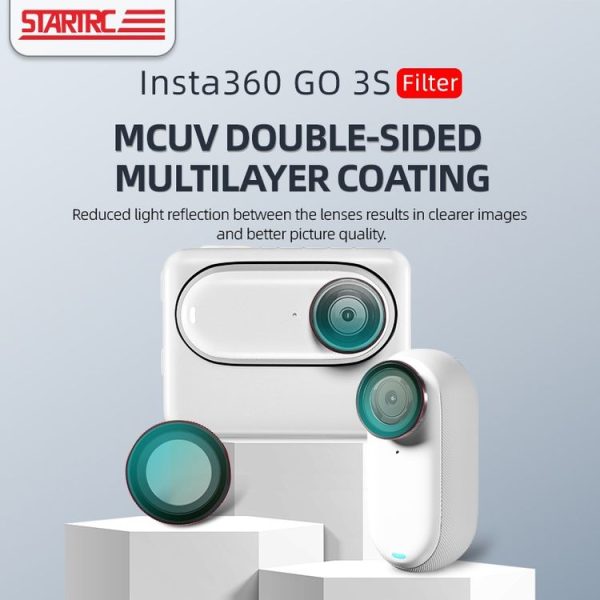 Insta360 GO 3S STARTRC MCUV Camera Lens Filter (Black Red) - Image 2