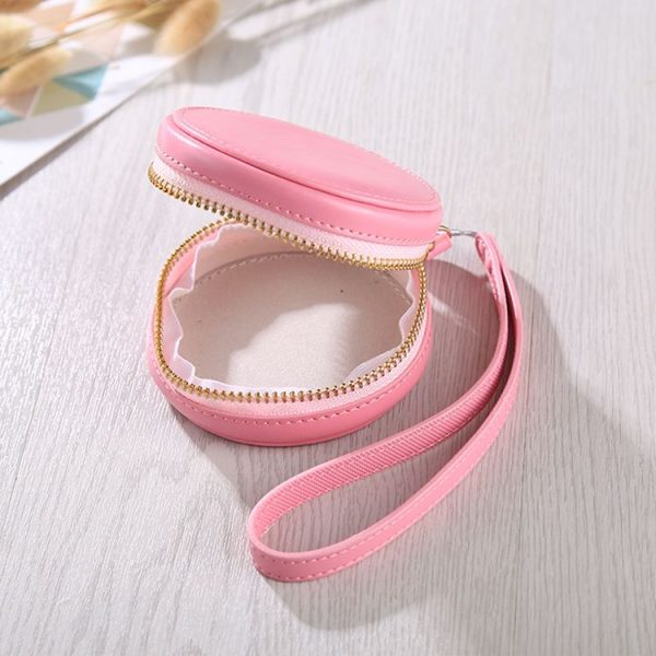 Full Body Camera Zipper PU Leather Case Bag with Hand Strap for Casio TR-M10 / TRM MINI (Pink) - Image 3