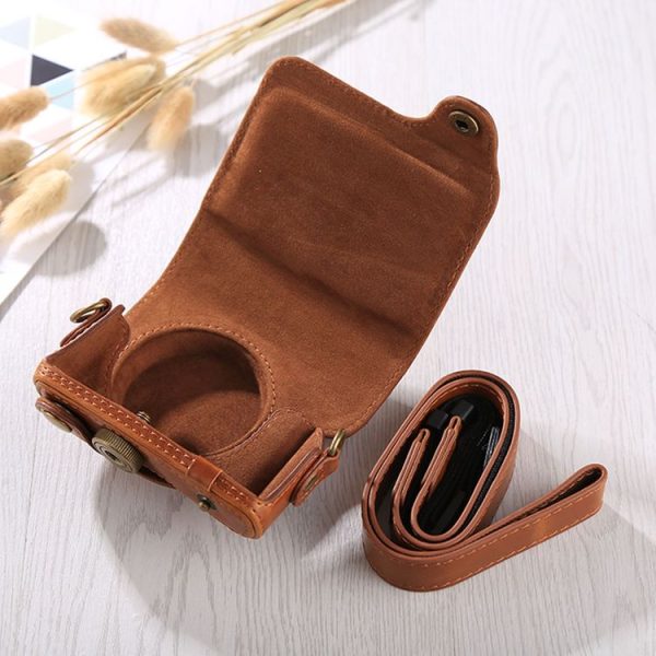Full Body Camera PU Leather Case Bag with Strap for Canon G9X / G9X II (Brown) - Image 3