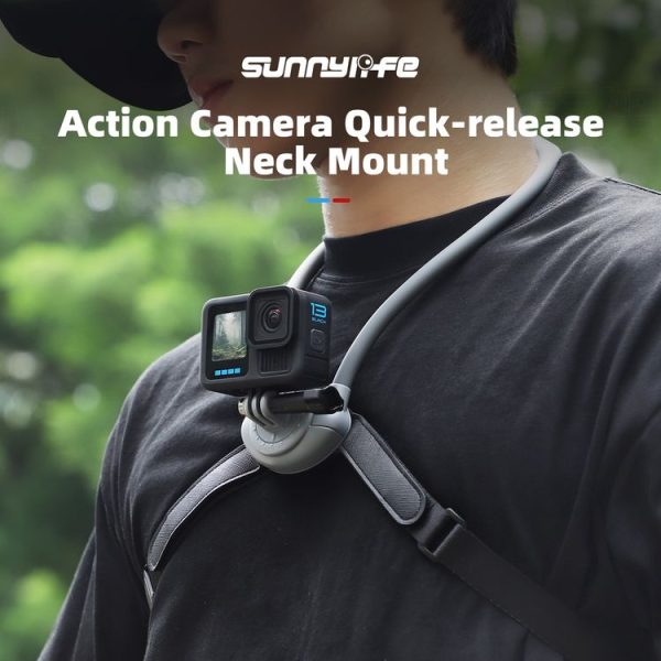 Sunnylife POV Neck Mount Hand Free Video Vlog Neck Selfie Holder with Body Strap (Grey) - Image 2