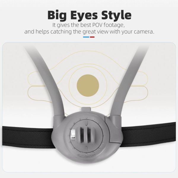 Sunnylife POV Neck Mount Hand Free Video Vlog Neck Selfie Holder with Body Strap (Grey) - Image 3