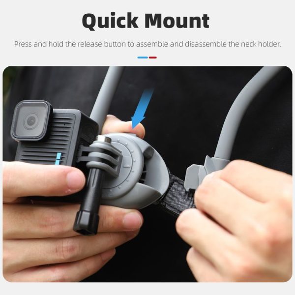 Sunnylife POV Neck Mount Hand Free Video Vlog Neck Selfie Holder with Body Strap (Grey) - Image 5