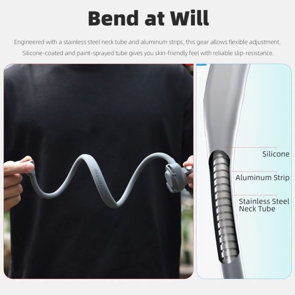 Sunnylife POV Neck Mount Hand Free Video Vlog Neck Selfie Holder with Body Strap (Grey) - Image 6