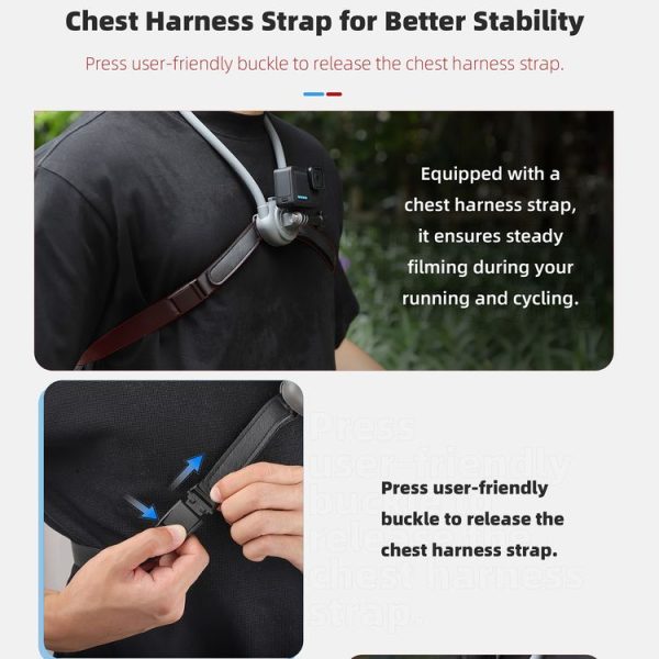 Sunnylife POV Neck Mount Hand Free Video Vlog Neck Selfie Holder with Body Strap (Grey) - Image 7
