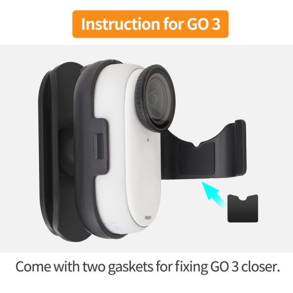 Insta360 GO3 / GO 3S Sunnylife Baseball Hat Clip Mount Baseball Cap Clamp Quick Release Mount Camera POV Vlog Holder (Black) - Image 2