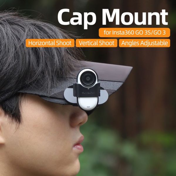 Insta360 GO3 / GO 3S Sunnylife Baseball Hat Clip Mount Baseball Cap Clamp Quick Release Mount Camera POV Vlog Holder (Black) - Image 6