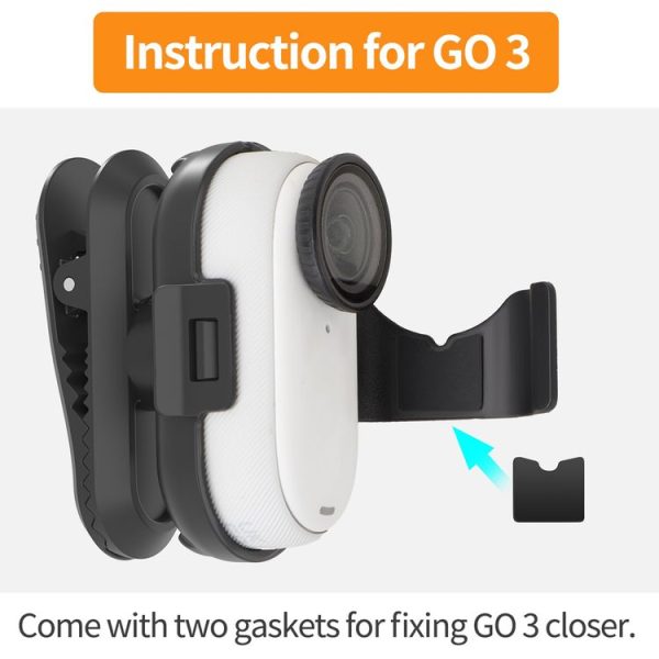 Insta360 GO3 / GO 3S Sunnylife 360 Degree Rotation Backpack Clip Action Camera Clamp Mount (Black) - Image 2