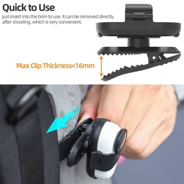 Insta360 GO3 / GO 3S Sunnylife 360 Degree Rotation Backpack Clip Action Camera Clamp Mount (Black) - Image 3