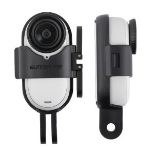 Insta360 GO 3S / GO 3 Sunnylife Foldable Vertical-Horizontal Mount Adapter Protective Frame Brackets Housing Case (Black)