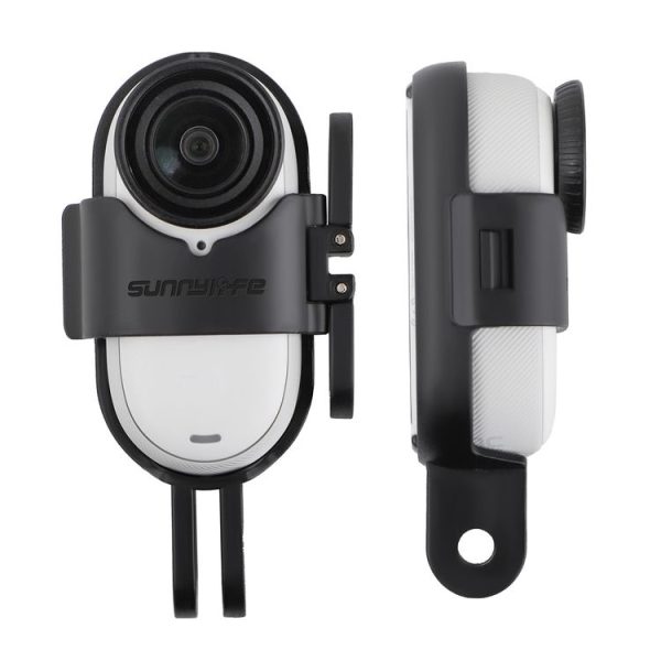 Insta360 GO 3S / GO 3 Sunnylife Foldable Vertical-Horizontal Mount Adapter Protective Frame Brackets Housing Case (Black)