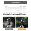 Insta360 GO 3S / GO 3 Sunnylife Foldable Vertical-Horizontal Mount Adapter Protective Frame Brackets Housing Case (Black) - Image 3
