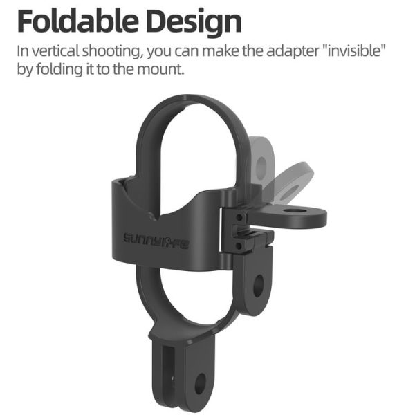 Insta360 GO 3S / GO 3 Sunnylife Foldable Vertical-Horizontal Mount Adapter Protective Frame Brackets Housing Case (Black) - Image 4