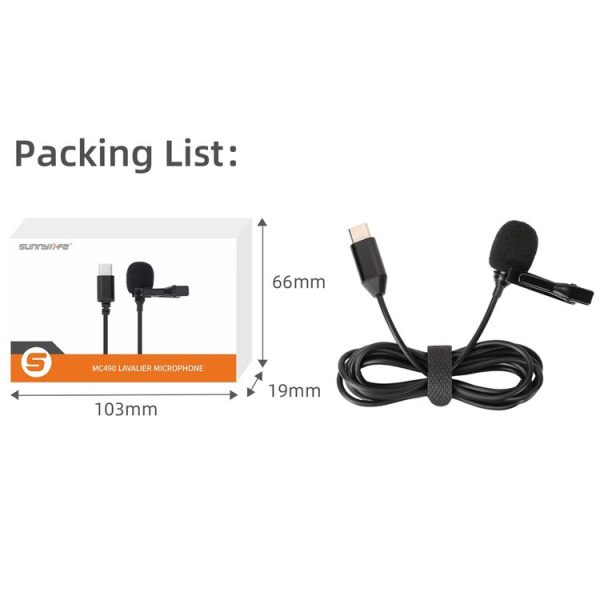Insta360 Ace / Ace Pro Sunnylife Lavalier Clip Type-C Recording Microphone (Black) - Image 10