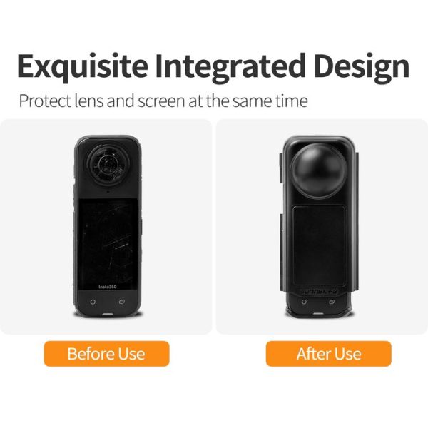 Insta360 X4 Sunnylife Integrated Lens Screen Camera Cover Protector Screen Protective Case (Transparent Black) - Image 5