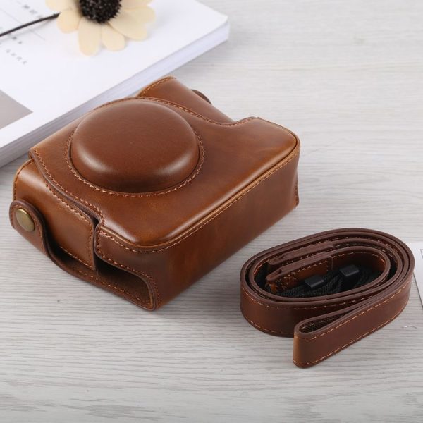 Full Body Camera PU Leather Case Bag with Strap for Canon G16 (Brown) - Image 5
