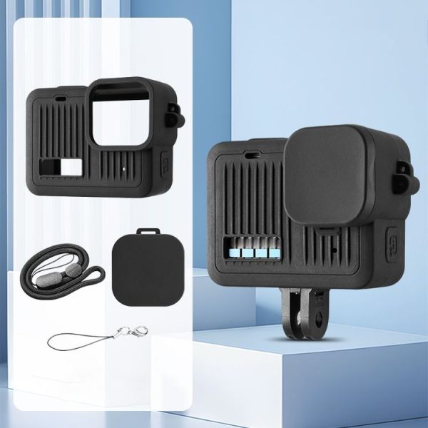 GoPro HERO 2024 Silicone Protective Case with Wrist Strap & Lens Cover (Black)