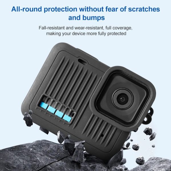 GoPro HERO 2024 Silicone Protective Case with Wrist Strap & Lens Cover (Black) - Image 2