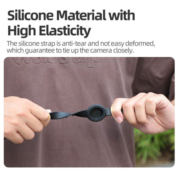 Insta360 GO 3S / GO 3 Sunnylife Camera Strap Magnetic Mount Drone Mount Silicone Wristband Backpack Stripe (Black) - Image 10