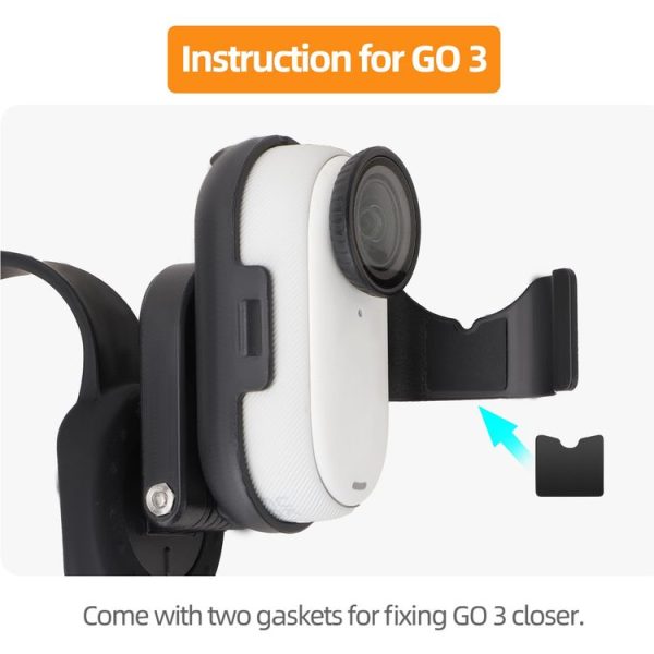 Insta360 GO 3S / GO 3 Sunnylife Camera Strap Magnetic Mount Drone Mount Silicone Wristband Backpack Stripe (Black) - Image 12