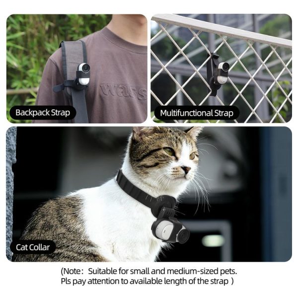 Insta360 GO 3S / GO 3 Sunnylife Camera Strap Magnetic Mount Drone Mount Silicone Wristband Backpack Stripe (Black) - Image 6