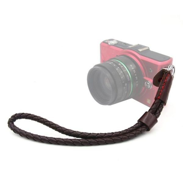 Weave Style Wrist Strap Grip PU Leather Hand Strap for DSLR / SLR Cameras (Coffee)