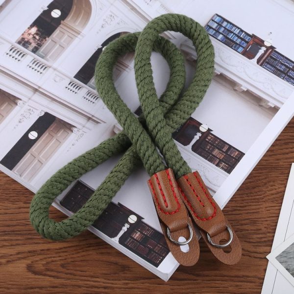 Vintage Cotton Soft Shoulder Neck Strap for Leica, Nikon, Fuji, Canon, Panasonic, Sony etc. Mini Cameras (Army Green) - Image 2