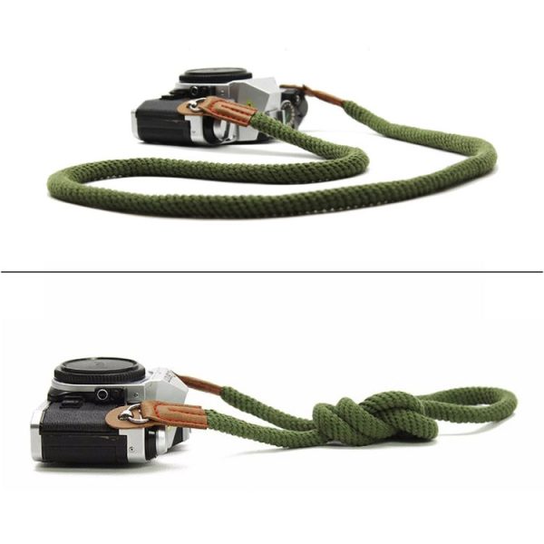 Vintage Cotton Soft Shoulder Neck Strap for Leica, Nikon, Fuji, Canon, Panasonic, Sony etc. Mini Cameras (Army Green) - Image 5