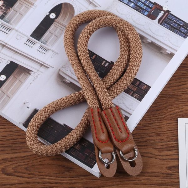 Vintage Cotton Soft Shoulder Neck Strap for Leica, Nikon, Fuji, Canon, Panasonic, Sony etc. Mini Cameras (Brown) - Image 2