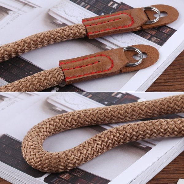 Vintage Cotton Soft Shoulder Neck Strap for Leica, Nikon, Fuji, Canon, Panasonic, Sony etc. Mini Cameras (Brown) - Image 4