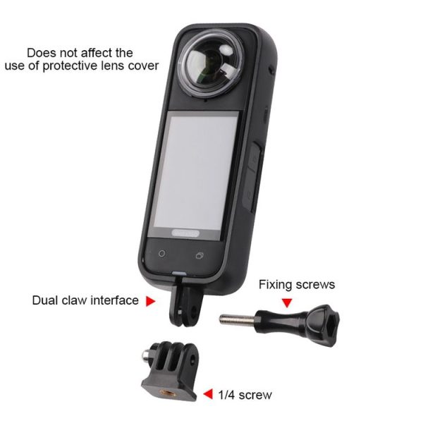 Insta360 X4 PC Plastic Protective Frame with PC Lens Cover Guard (Black) - Image 6