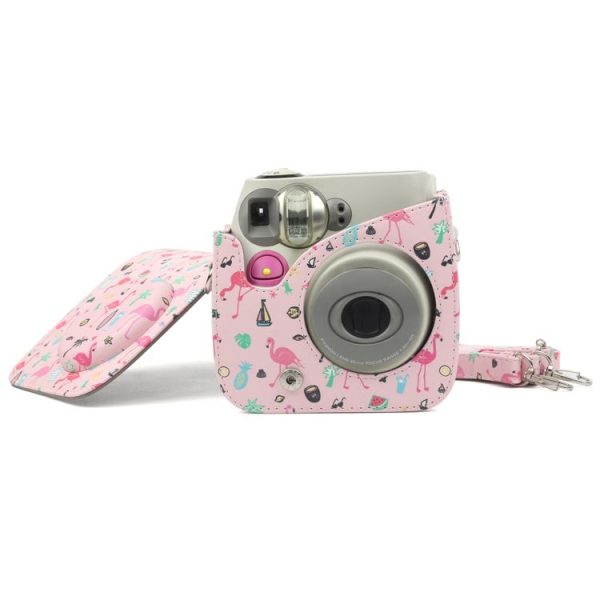 Pink Flamingo Pattern PU Leather Protective Camera Case Bag For FUJIFILM Instax Mini 7S / 7C Camera - Image 10