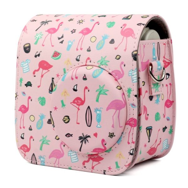 Pink Flamingo Pattern PU Leather Protective Camera Case Bag For FUJIFILM Instax Mini 7S / 7C Camera - Image 2