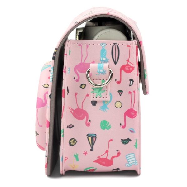 Pink Flamingo Pattern PU Leather Protective Camera Case Bag For FUJIFILM Instax Mini 7S / 7C Camera - Image 3