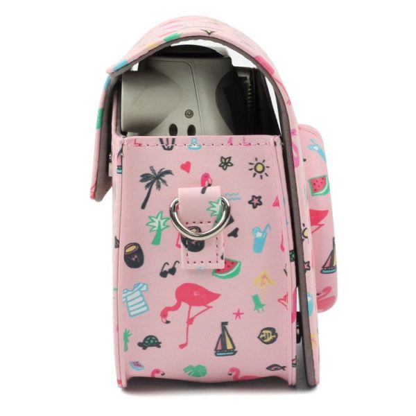 Pink Flamingo Pattern PU Leather Protective Camera Case Bag For FUJIFILM Instax Mini 7S / 7C Camera - Image 4