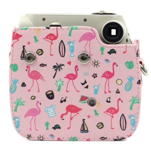 Pink Flamingo Pattern PU Leather Protective Camera Case Bag For FUJIFILM Instax Mini 7S / 7C Camera - Image 8