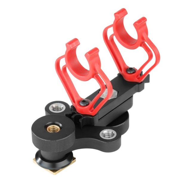 BOYA BY-C30 Camera Microphone Shock Mount Holder Clip with Hot Shoe (Red) - Image 2