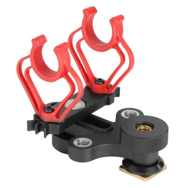 BOYA BY-C30 Camera Microphone Shock Mount Holder Clip with Hot Shoe (Red) - Image 3