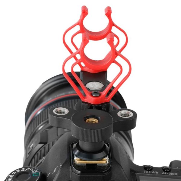 BOYA BY-C30 Camera Microphone Shock Mount Holder Clip with Hot Shoe (Red) - Image 5