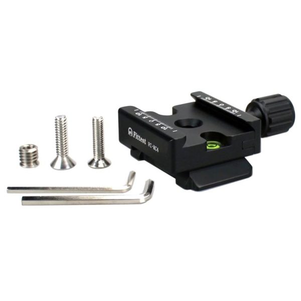FITTEST FC-RC4 Manfrotto to Akai Knob Type Quick Release Clamp Adapter Plate Mount (Black) - Image 2