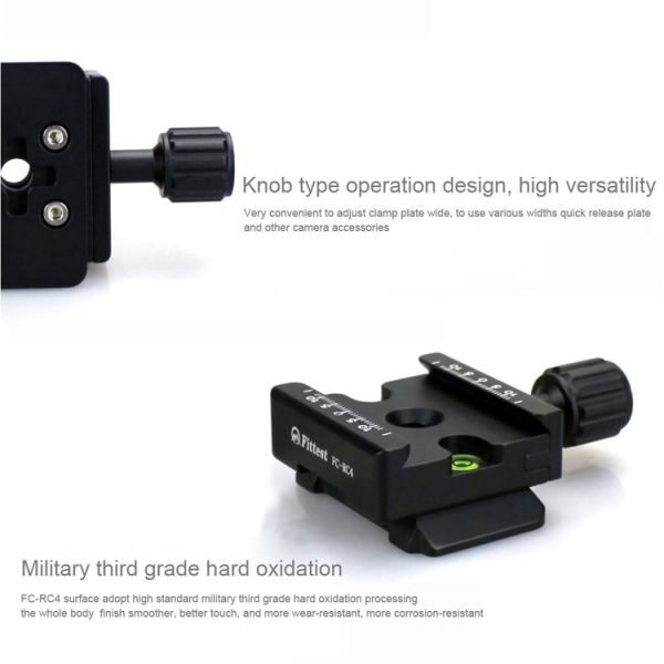 FITTEST FC-RC4 Manfrotto to Akai Knob Type Quick Release Clamp Adapter Plate Mount (Black) - Image 5