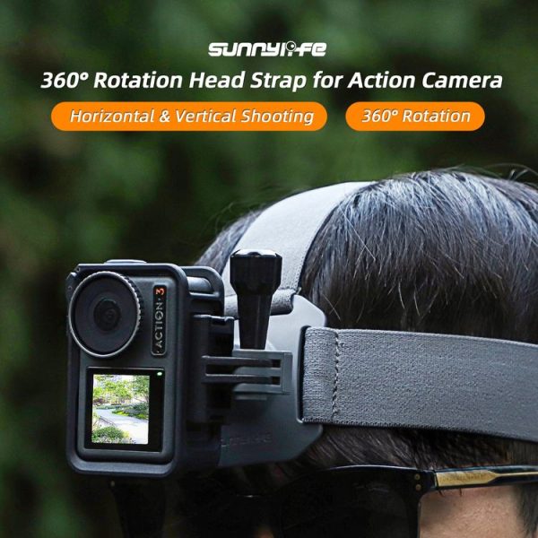 Sunnylife TD672 360 Rotation Adjustable Head Strap Vlog POV Mount Belt for GoPro, Insta360, DJI Osmo Action and Other Action Cameras (Camouflage) - Image 3