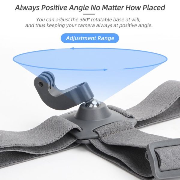 Sunnylife TD672 360 Rotation Adjustable Head Strap Vlog POV Mount Belt for GoPro, Insta360, DJI Osmo Action and Other Action Cameras (Camouflage) - Image 6