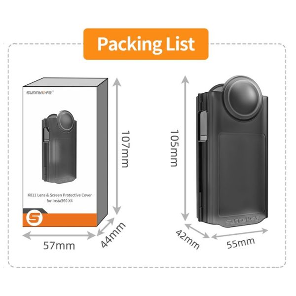 Insta360 X4 Sunnylife Integrated Lens Screen Protective Cover (Transparent Black) - Image 10