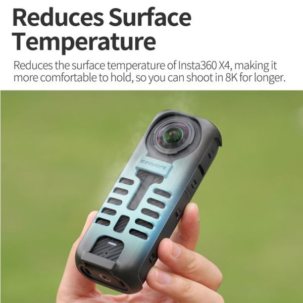 Insta360 X4 Sunnylife Graphene Case High Thermal Conductivity Protective Case with Hand Strap (Black) - Image 4