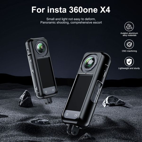 Insta360 X4 Aluminum Alloy Metal Protective Cage Housing Frame (Black) - Image 2