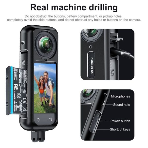 Insta360 X4 Aluminum Alloy Metal Protective Cage Housing Frame (Black) - Image 5