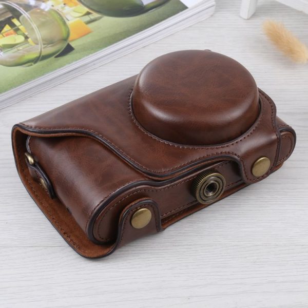 Full Body Camera PU Leather Case Bag with Strap for Samsung Galaxy Camera EK-GC100 / EK-GC110 / EK-GC200 (Coffee) - Image 3